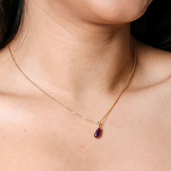 Aubergine Pendant Necklace In Gold, 2 of 4