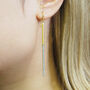 Long White Topaz Gold Plate And Silver Earrings, thumbnail 1 of 2