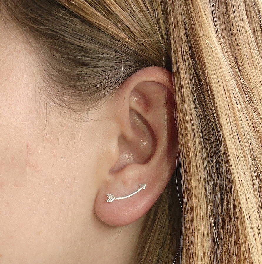 Arrow Earring Cuffs In Sterling Silver By Lucy Loves Neko