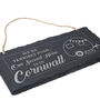 We're Terribly Posh, Our Second Home Is In Cornwall Illustrated Slate Sign, thumbnail 3 of 4