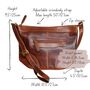 Leather Crossbody Shoulderbag, Tan, thumbnail 4 of 5