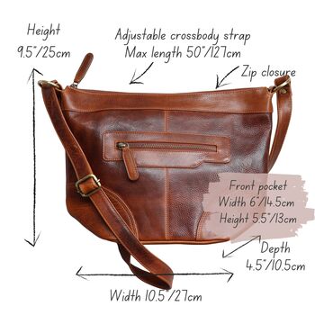 Leather Crossbody Shoulderbag, Tan, 4 of 5