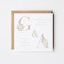 Personalised Initials Cream Floral Wedding Card, thumbnail 1 of 2