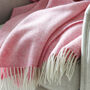 Bright Pink Herringbone Wool Throw, thumbnail 4 of 4