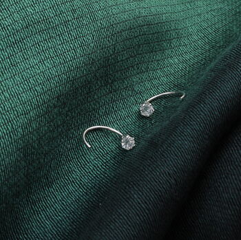 Sterling Silver Ear Hook With Single Crystal, 6 of 6
