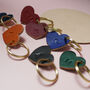Mini Personalised Leather Heart Keyring, thumbnail 1 of 9