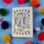 Personalised 70th Birthday Card Papercut Spotty Design, thumbnail 8 of 9