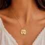 Personalised Oval Pendant Birth Flower With Engrave, thumbnail 7 of 8