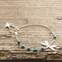 Silver Dragonfly Bracelet With Pearls Or Turquoise, thumbnail 2 of 3