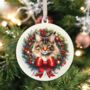 Personalised Cat Christmas Wreath Hanging Decoration, thumbnail 9 of 12