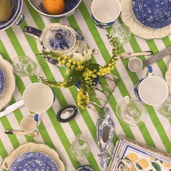 Green And White Striped Tablecloth French Riviera Range, 4 of 6