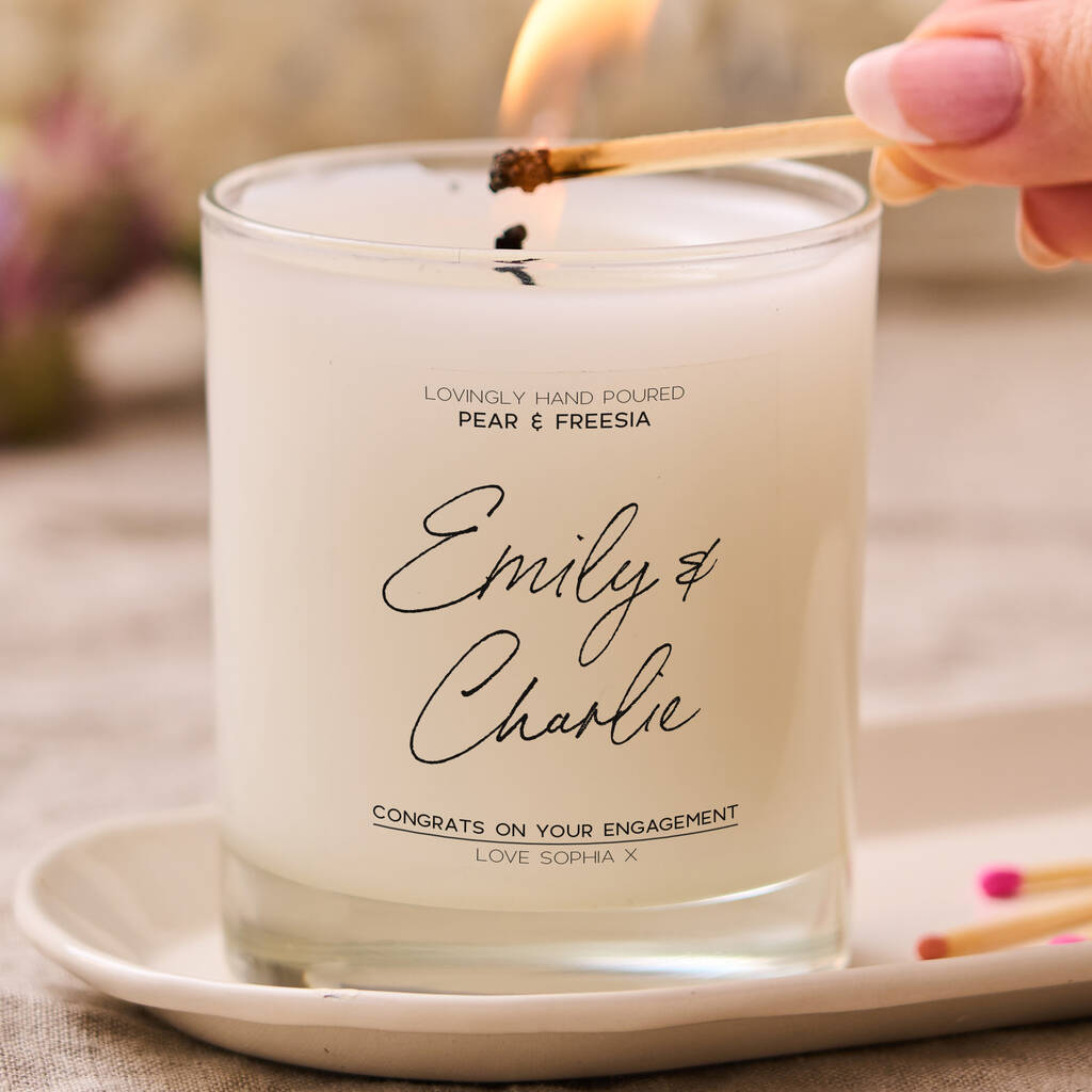 Personalised Engagement Scented Candle, 1 of 6