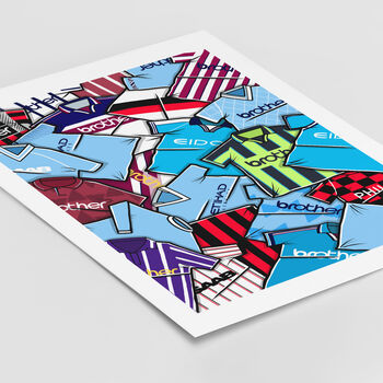 Manchester City Football Shirt Mash Up Print, 3 of 3