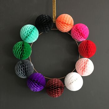 Set Of Ten Honeycomb Paper Ball Decorations, 5 of 6