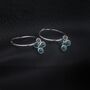 Hoop Earrings With Turquoise Charm, thumbnail 2 of 4