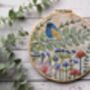 Summer Birdsong Linen Embroidery Pattern Design, thumbnail 3 of 10