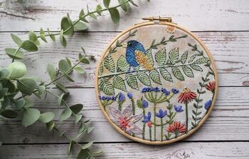 Summer Birdsong Linen Embroidery Pattern Design, 3 of 10