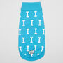 Turquoise Bone Intarsia Organic Cotton Dog Jumper, thumbnail 2 of 5