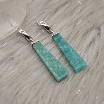 Gemstone Amazonite Silver Earrings, 5 of 6