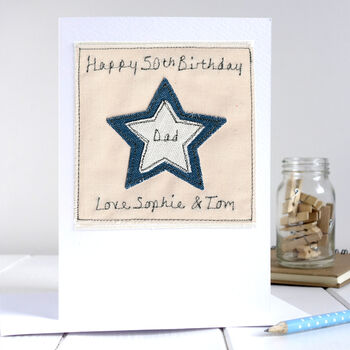 Personalised Star Father's Day Card Or Birthday Card For Him, Any Age, 2 of 10