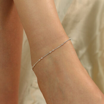 925 Silver This Slim Thread Thin Payal Anklet, 5 of 11