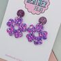 Chunky Petal Flower Earrings / Floral Jewellery / Bold Birthday Gift For Her, thumbnail 3 of 9