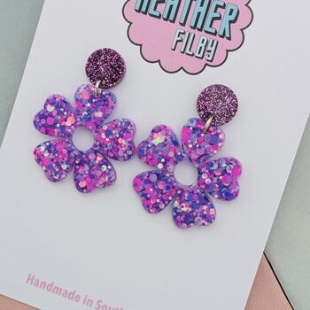 Chunky Petal Flower Earrings / Floral Jewellery / Bold Birthday Gift For Her, 3 of 9