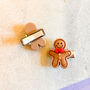 Gingerbread Man Christmas Hair Clips, thumbnail 2 of 2