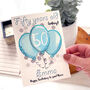 Personalised Blue Balloons Age Birthday Card, thumbnail 3 of 7