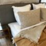 Puglia Cotton And Linen Modern, Double Sided Blanket Mustard, thumbnail 5 of 6