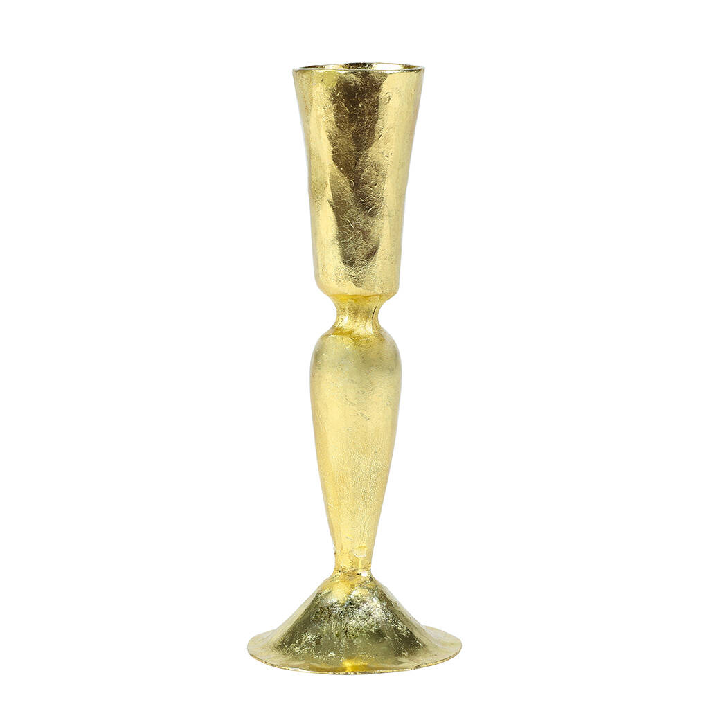 Fluted Gold Candlestick By Dibor