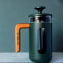 Personalised Three Cup Green And Wood Cafetiere, thumbnail 3 of 8