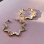 Handmade Jumbo Gold Star Hoop Earrings, thumbnail 3 of 7