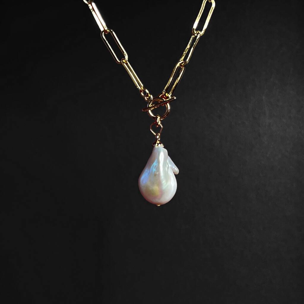 'Mahal' Love Baroque Pearl Pendant Necklace, 1 of 7