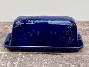 Dark Blue Ceramic Butter Dish, 3 of 4