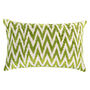 Green Zig Zag Silk Ikat Velvet Cushion Cover 40x60cm, thumbnail 1 of 6