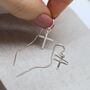 Sterling Silver Cross Threader Earrings, thumbnail 1 of 8