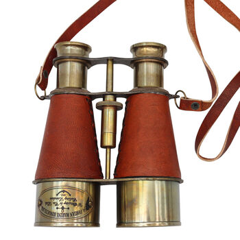 Personalised Bronze Binoculars With Leather Case, 8 of 12