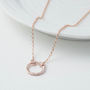 18ct Rose Gold Plated Hammered Ring Necklace, thumbnail 1 of 2
