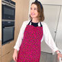 Hot Pink Leopard Print Cotton Apron With Pocket, thumbnail 6 of 12