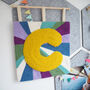 Personalised Punchneedle Yellow Letter Wall Art, thumbnail 2 of 3