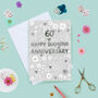 Diamond Floral 60th Anniversary Card, thumbnail 1 of 2