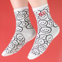 Personalised Black White Novelty Smiley Socks Gift, thumbnail 1 of 2