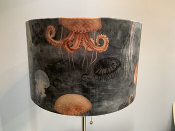 Velvet Jellyfish Sea Life Drum Lampshade, 2 of 3