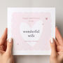 Pink Heart Design Wedding Anniversary Card For Wife, thumbnail 2 of 4