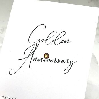 50th Golden Jewel Personalised Anniversary Card, 5 of 6
