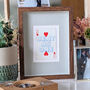 Two Hearts Beat As One Vintage Playing Card Print, thumbnail 1 of 7
