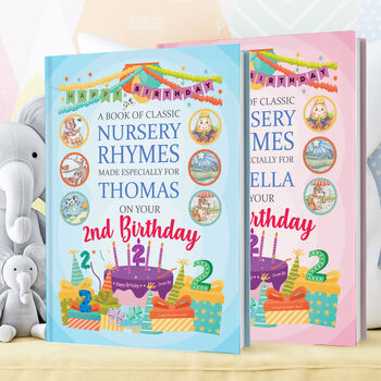 2nd Birthday Gift Book Of Nursery Rhymes Personalised, 2 of 10