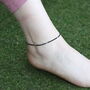 Black Beads Slim Indie Chain Boho Payal Anklet, thumbnail 2 of 6