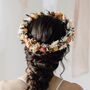 Gabriella Orange Dried Flower Crown Wedding Headband, thumbnail 2 of 5